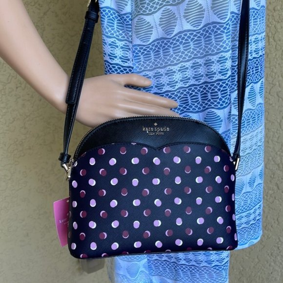 Kate Spade Payton Dome Crossbody with Fiesta Dot Black Multi - Picture 15 of 16